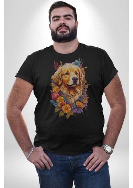 Golden Çiçekli Baby Face Kadın Erkek Unisex Siyah Organik Baskılı T-Shirt Penye Yüksek Kalite fiyatları