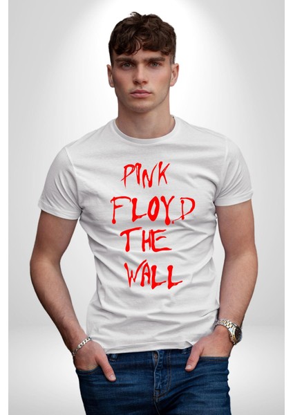 Pink Floyd The Wall Kadın Erkek Unisex Beyaz Organik Baskılı T-Shirt Penye Yüksek Kalite modelleri