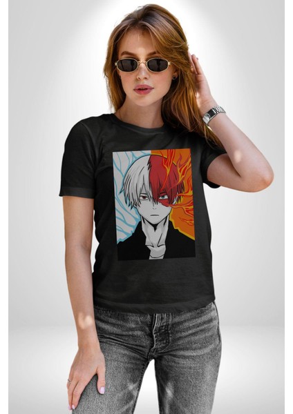 My Hero Academia Boku Anime Kadın Erkek Unisex Siyah Organik Baskılı T-Shirt Penye Yüksek Kalite indirimleri