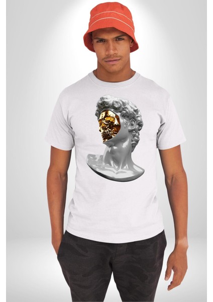 Modern Sanat Apollo Kadın Erkek Unisex Beyaz Organik Baskılı T-Shirt Penye Yüksek Kalite fırsatları