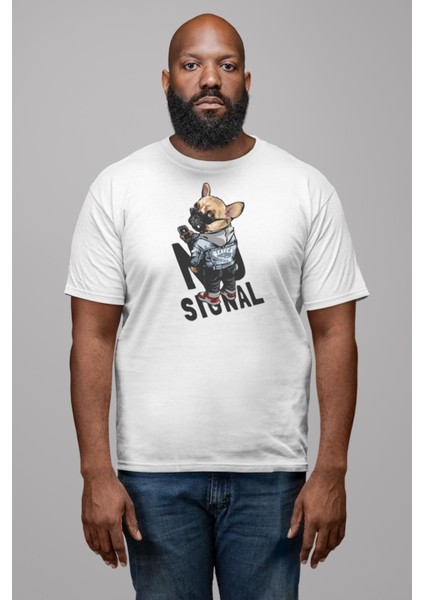 Cep Telefonu No Signal Kadın Erkek Unisex Beyaz Organik Baskılı T-Shirt Penye Yüksek Kalite modelleri