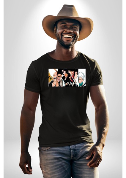 Bleach Anime Kadın Erkek Unisex Siyah Organik Baskılı T-Shirt Penye Yüksek Kalite indirimleri