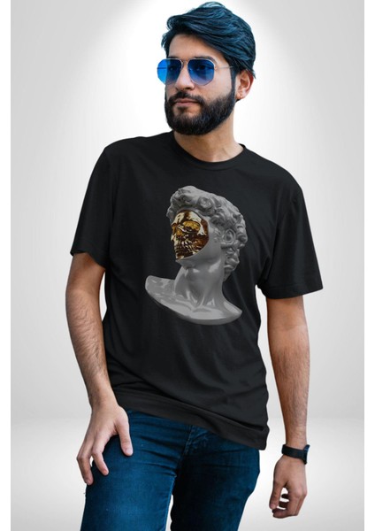 Modern Sanat Apollo Kadın Erkek Unisex Siyah Organik Baskılı T-Shirt Penye Yüksek Kalite fiyatları
