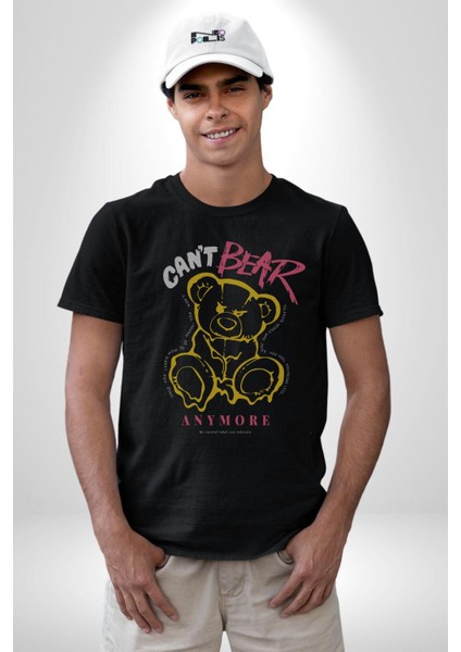 Artık Katlan Kadın Erkek Unisex Siyah Organik Baskılı T-Shirt Penye Yüksek Kalite