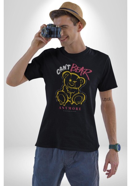 Artık Katlan Kadın Erkek Unisex Siyah Organik Baskılı T-Shirt Penye Yüksek Kalite