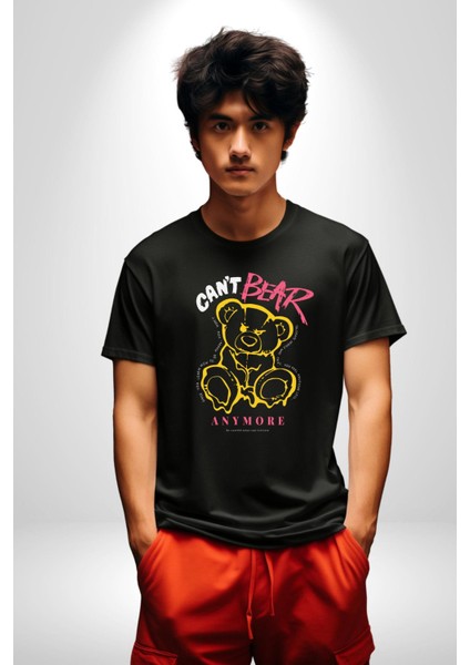 Artık Katlan Kadın Erkek Unisex Siyah Organik Baskılı T-Shirt Penye Yüksek Kalite