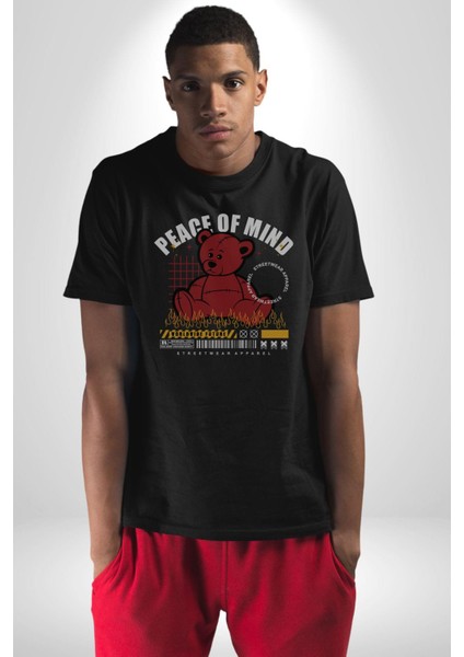 Iç Huzur Kadın Erkek Unisex Siyah Organik Baskılı T-Shirt Penye Yüksek Kalite indirimleri