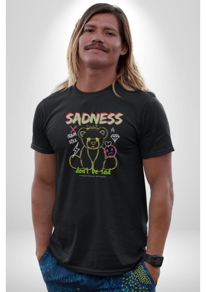 Üzüntü Üzülme Kadın Erkek Unisex Siyah Organik Baskılı T-Shirt Penye Yüksek Kalite fiyatları