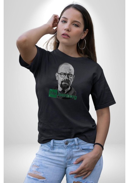 Heisenberg Breaking Bad Kadın Erkek Unisex Siyah Organik Baskılı T-Shirt Penye Yüksek Kalite