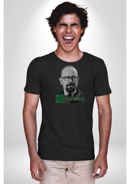 Heisenberg Breaking Bad Kadın Erkek Unisex Siyah Organik Baskılı T-Shirt Penye Yüksek Kalite
