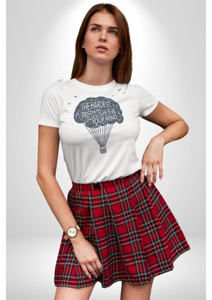 Aklınızdaki En Zor Hapisane Kaçışı Kadın Erkek Unisex Beyaz Organik Baskılı T-Shirt Penye Yüksek Kalite fiyatları