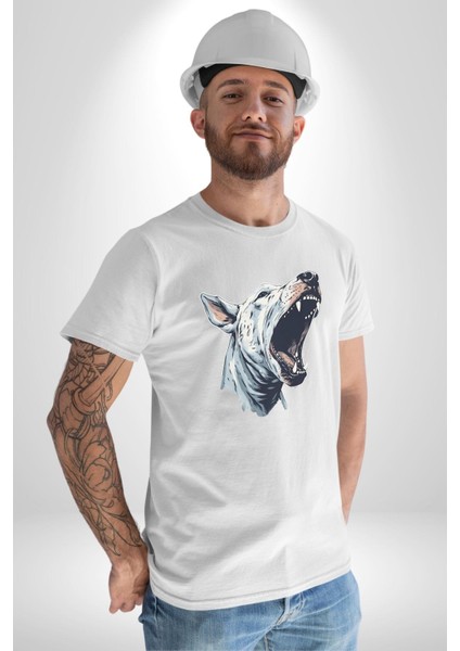 Bull Terier Köpek Havlama Kadın Erkek Unisex Beyaz Organik Baskılı T-Shirt Penye Yüksek Kalite fırsatları