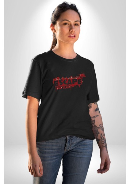 Escape Dead Island Ölüm Adası Kadın Erkek Unisex Siyah Organik Baskılı T-Shirt Penye Yüksek Kalite