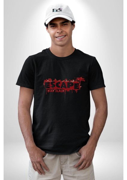 Escape Dead Island Ölüm Adası Kadın Erkek Unisex Siyah Organik Baskılı T-Shirt Penye Yüksek Kalite