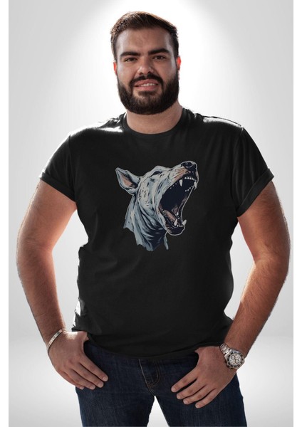 Bull Terier Köpek Havlama Kadın Erkek Unisex Siyah Organik Baskılı T-Shirt Penye Yüksek Kalite fırsatları