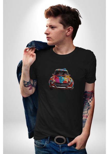 Peugeot 144 Renkli Orijinal Araba Kadın Erkek Unisex Siyah Organik Baskılı T-Shirt Penye Yüksek Kalite fiyatları