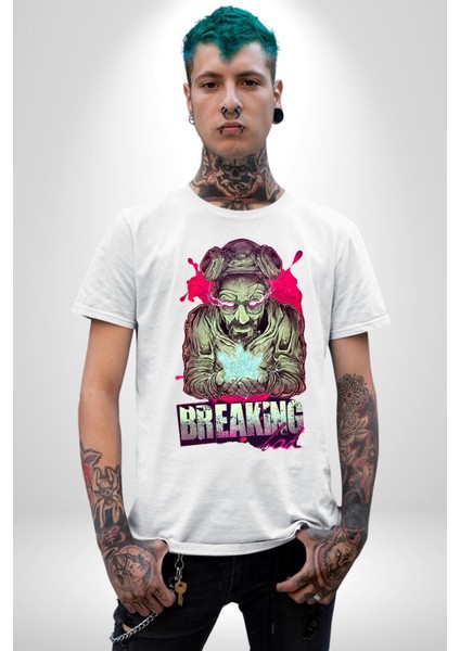 Breaking Bad Kadın Erkek Unisex Beyaz Organik Baskılı T-Shirt Penye Yüksek Kalite modelleri