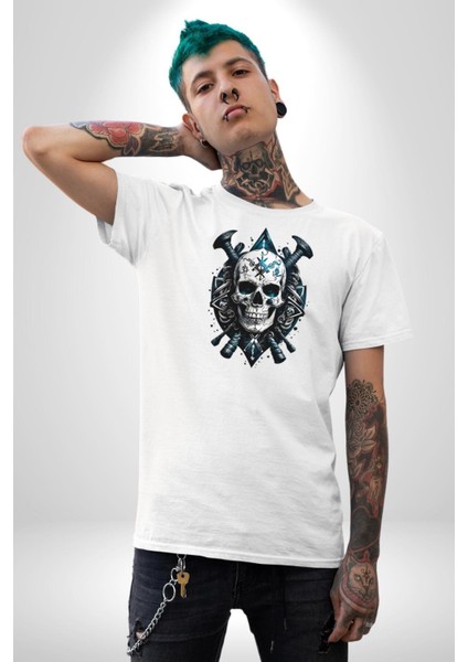 Kuru Kafa Yapay Zeka Tasarım Kadın Erkek Unisex Beyaz Organik Baskılı T-Shirt Penye Yüksek Kalite indirimleri
