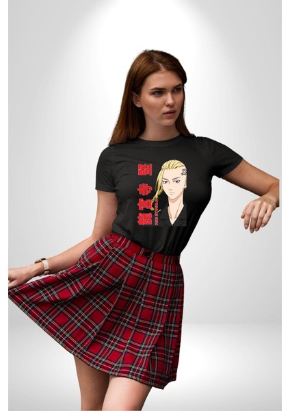 Ken Ryugujı Anime Tokyo Intikamcıları Kadın Erkek Unisex Siyah Organik Baskılı T-Shirt Penye Yüksek Kalite indirimleri