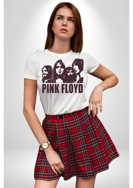 Pink Floyd Kadın Erkek Unisex Beyaz Organik Baskılı T-Shirt Penye Yüksek Kalite modelleri