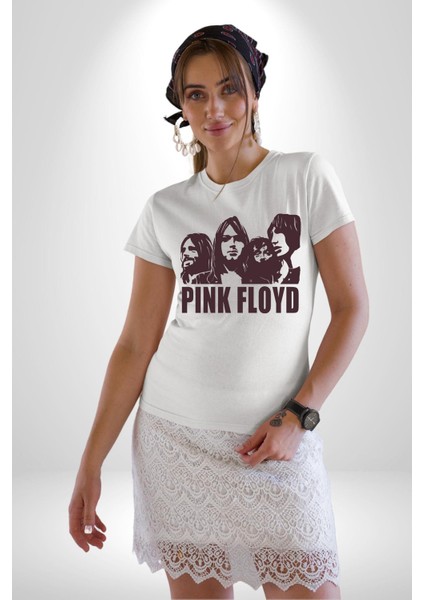 Pink Floyd Kadın Erkek Unisex Beyaz Organik Baskılı T-Shirt Penye Yüksek Kalite indirimleri