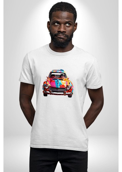 Peugeot 144 Renkli Orijinal Araba Kadın Erkek Unisex Beyaz Organik Baskılı T-Shirt Penye Yüksek Kalite fırsatları