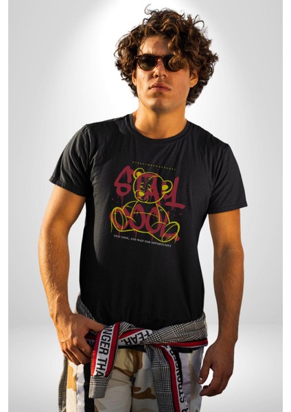 Game Oyun Alanı Kadın Erkek Unisex Siyah Organik Baskılı T-Shirt Penye Yüksek Kalite