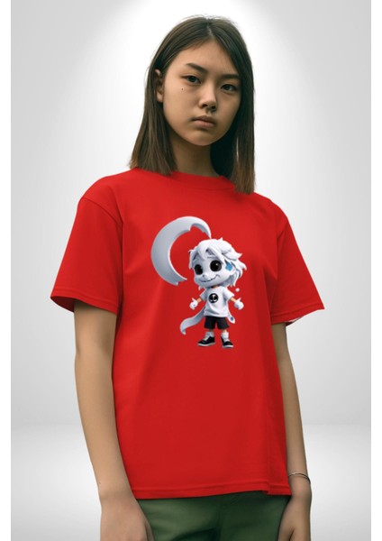 Japon Anime Baruto Momoshiki Pamuklu Bisiklet Yaka Kadın Erkek Oversize Boyfriend Dijital Baskılı Kırmızı T-Shirt modelleri