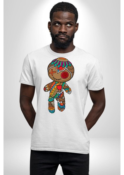 Voofoo Bebeği Doll Doldurulmuş Bebek Kadın Erkek Unisex Beyaz Organik Baskılı T-Shirt Penye Yüksek Kalite fırsatları