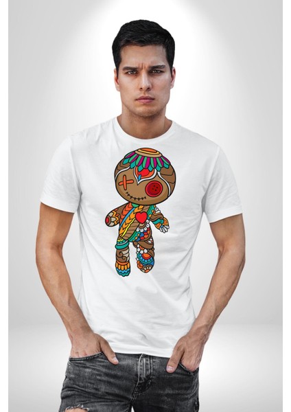 Voofoo Bebeği Doll Doldurulmuş Bebek Kadın Erkek Unisex Beyaz Organik Baskılı T-Shirt Penye Yüksek Kalite indirimleri