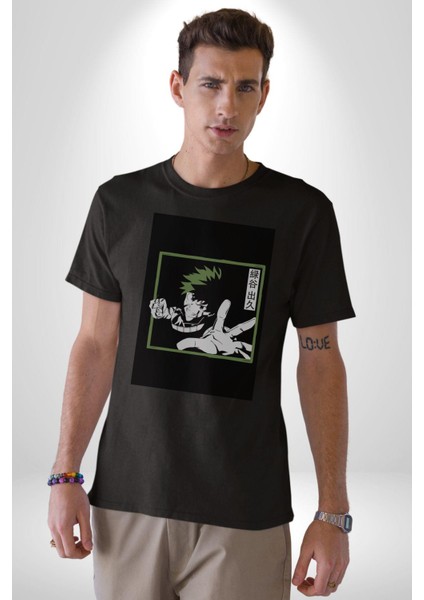 My Hero Academia Dabi Anime Kadın Erkek Unisex Siyah Organik Baskılı T-Shirt Penye Yüksek Kalite
