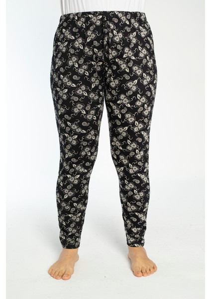 Büyük Beden Cepli Viskon Yazlık Kadın Pijama Altı Tek Alt Y14