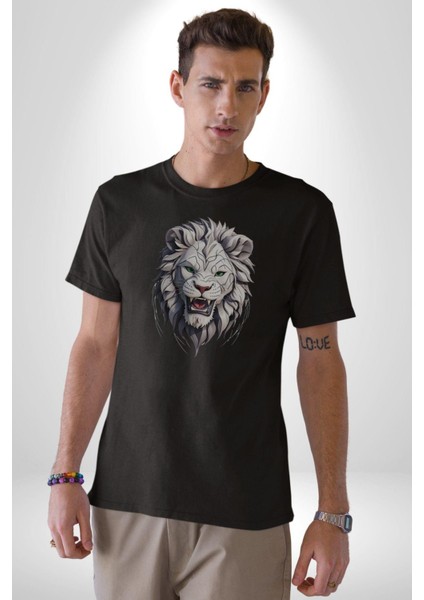 Siyah Kaplan Kükreme Kadın Erkek Unisex Siyah Organik Baskılı T-Shirt Penye Yüksek Kalite modelleri