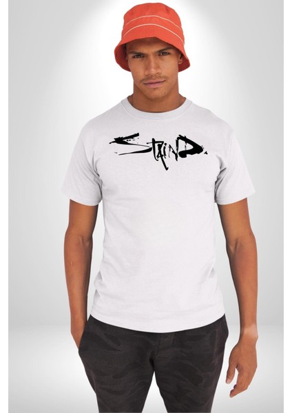 Staind Kadın Erkek Unisex Beyaz Organik Baskılı T-Shirt Penye Yüksek Kalite
