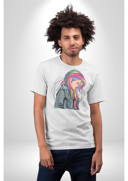 Metal Müzik Çeket Kadın Erkek Unisex Beyaz Organik Baskılı T-Shirt Penye Yüksek Kalite fırsatları