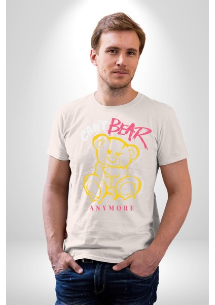 Daha Fazla Dayanamıyorum Teddy Kadın Erkek Unisex Beyaz Organik Baskılı T-Shirt Penye Yüksek Kalite fiyatları