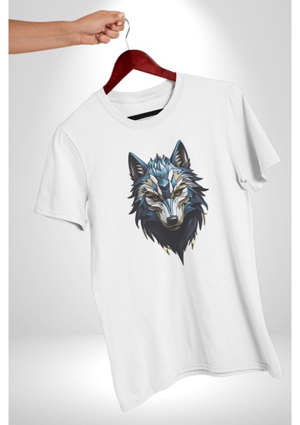 Mavi Kurt Robot Kadın Erkek Unisex Beyaz Organik Baskılı T-Shirt Penye Yüksek Kalite indirimleri