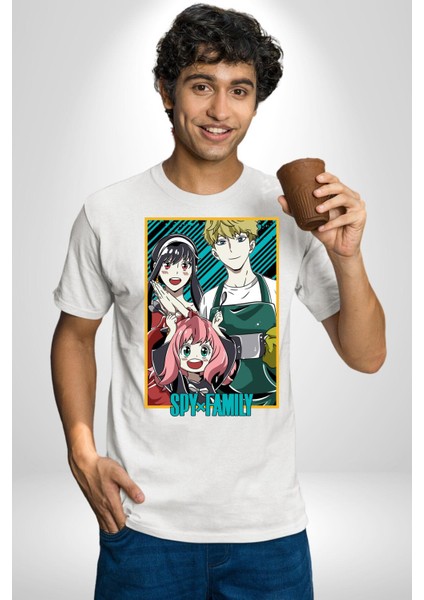 Spy x Family Anime Özel Tasarım Kadın Erkek Unisex Beyaz Organik Baskılı T-Shirt Penye Yüksek Kalite fiyatları