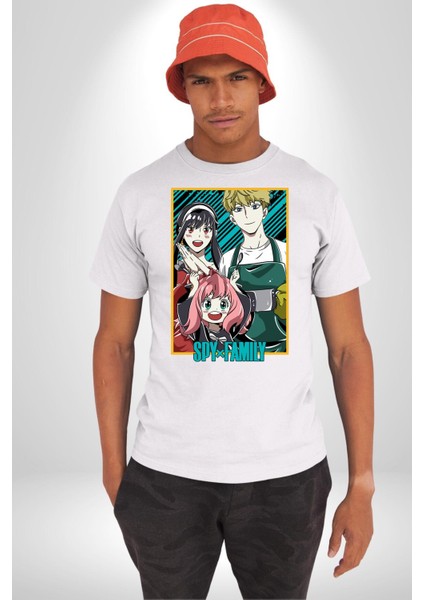 Spy x Family Anime Özel Tasarım Kadın Erkek Unisex Beyaz Organik Baskılı T-Shirt Penye Yüksek Kalite modelleri