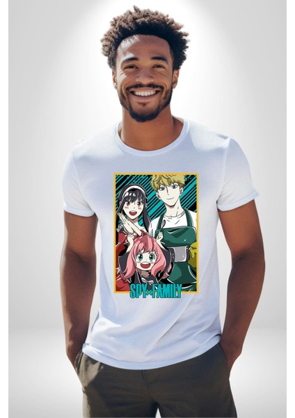 Spy x Family Anime Özel Tasarım Kadın Erkek Unisex Beyaz Organik Baskılı T-Shirt Penye Yüksek Kalite fırsatları