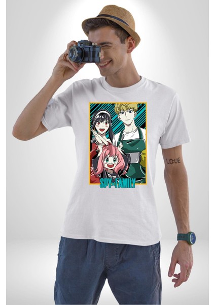 Spy x Family Anime Özel Tasarım Kadın Erkek Unisex Beyaz Organik Baskılı T-Shirt Penye Yüksek Kalite indirimleri