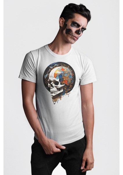 Kuru Kafa Kristal Kadın Erkek Unisex Beyaz Organik Baskılı T-Shirt Penye Yüksek Kalite modelleri