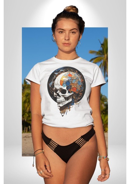Kuru Kafa Kristal Kadın Erkek Unisex Beyaz Organik Baskılı T-Shirt Penye Yüksek Kalite fırsatları