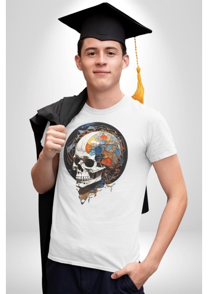 Kuru Kafa Kristal Kadın Erkek Unisex Beyaz Organik Baskılı T-Shirt Penye Yüksek Kalite indirimleri