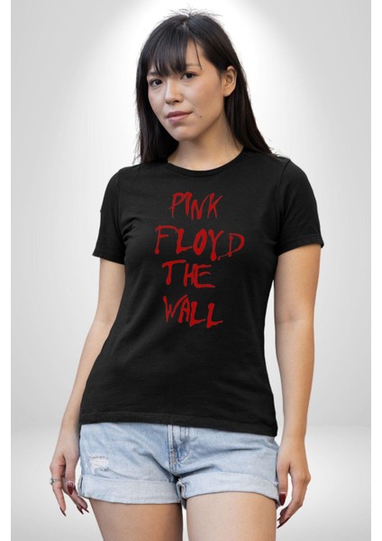 Pink Floyd The Wall Kadın Erkek Unisex Siyah Organik Baskılı T-Shirt Penye Yüksek Kalite fırsatları