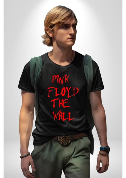 Pink Floyd The Wall Kadın Erkek Unisex Siyah Organik Baskılı T-Shirt Penye Yüksek Kalite indirimleri