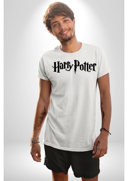 Harry Potter Kadın Erkek Unisex Beyaz Organik Baskılı T-Shirt Penye Yüksek Kalite