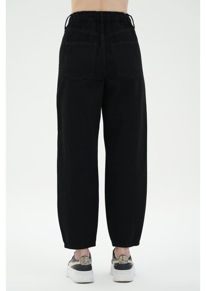 Ariana Siyah Beli Lastikli Mom Jean Pantolon C 4525-163 fırsatları