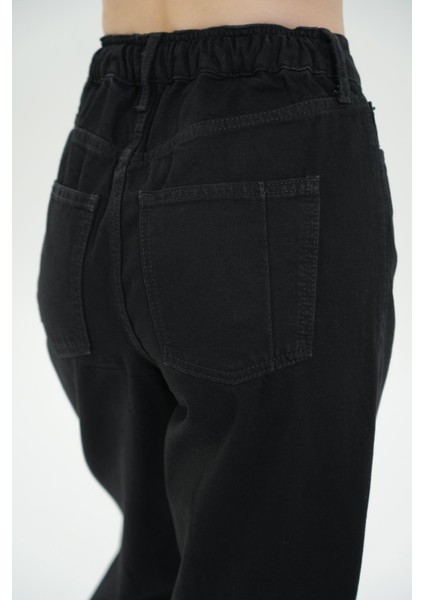 Ariana Siyah Beli Lastikli Mom Jean Pantolon C 4525-163 indirimleri