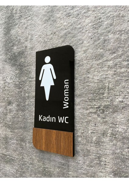 Timber Serisi Kadın Wc Yönlendirme Levhası